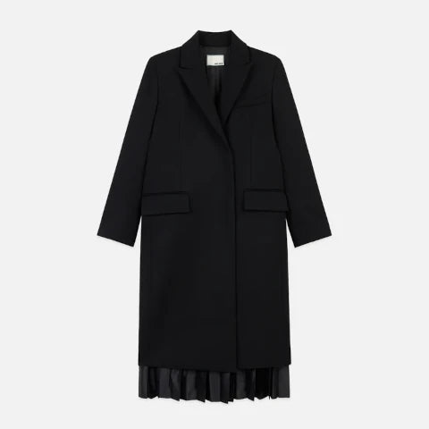 WE-AR4 Grammercy Pleated Coat in Black