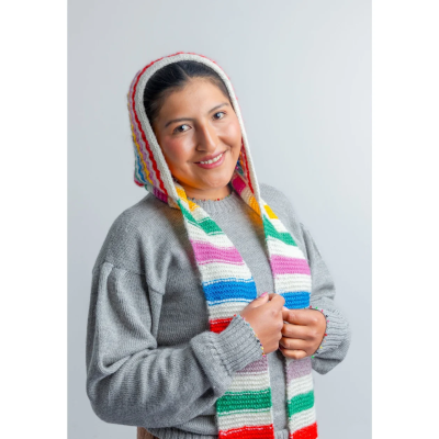 Casa Poma Rainbow Hoodie Scarf