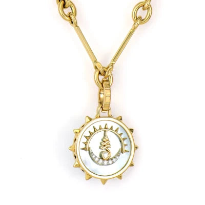 Three Stories Coiled Snake Tablet Pendant