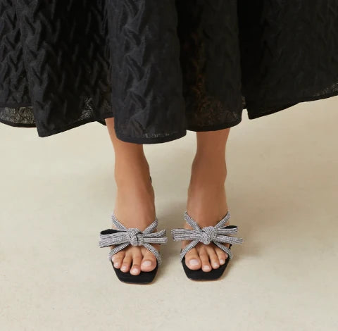 Loeffler Randall Margi Black Suede Bow Heel