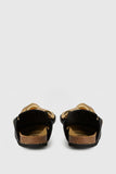 JW Anderson black nappa gold chunky chain mule clog