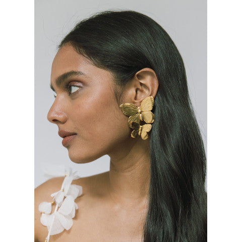 Jennifer Behr Papillon Gold Butterfly Earrings