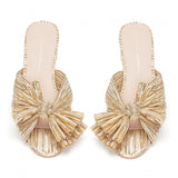 Loeffler Randall Emilia Gold Pleated Knot Slide