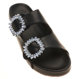 Mystique Magnolia Sandal with Rhinestine Buckles