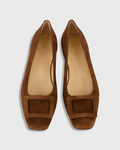Ann Mashburn buckle shoe brown suede