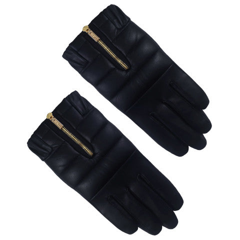 Aristide Quilted italian leather gloves with zipper Pumpz