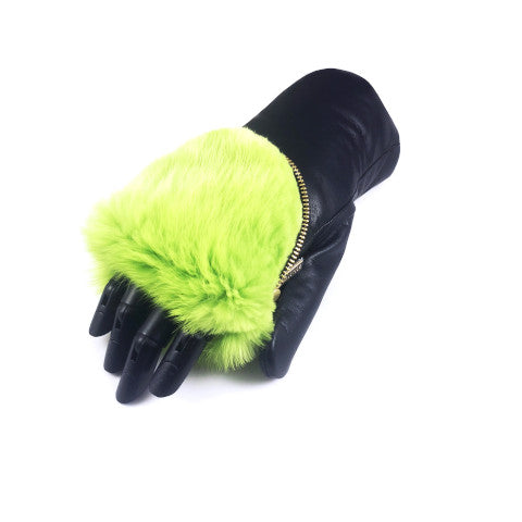 Aristide Fur Lined Zipper Mittens