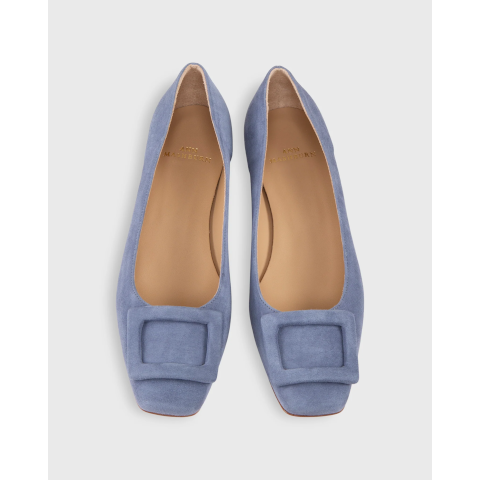 Ann Mashburn Pumice Blue Buckle Shoe