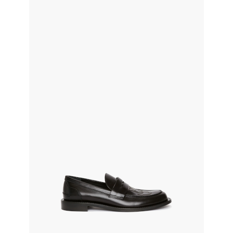 JW Anderson Black Leather Moccasin Loafer