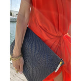 Kempton Navy Vari Weave Clutch